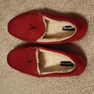 Land's End Suede Monogrammed "A" Moccasins